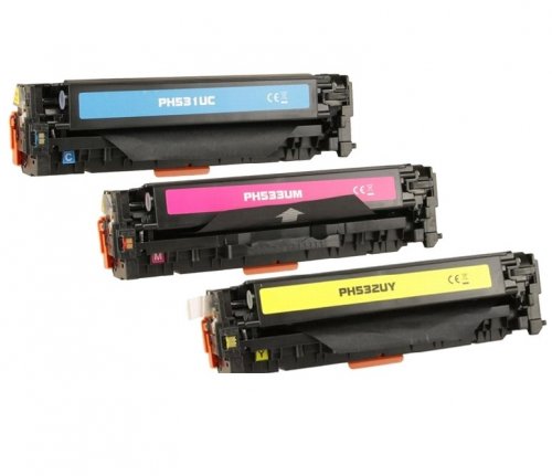 Kompatibel mit HP 312A Toner Dreierpack: Cyan, Magenta, Gelb jetzt kaufen von TONERDUMPING